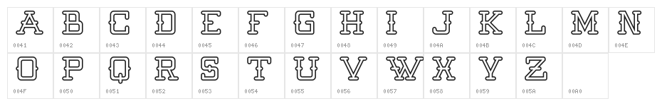 Batter Up Outline Character Map