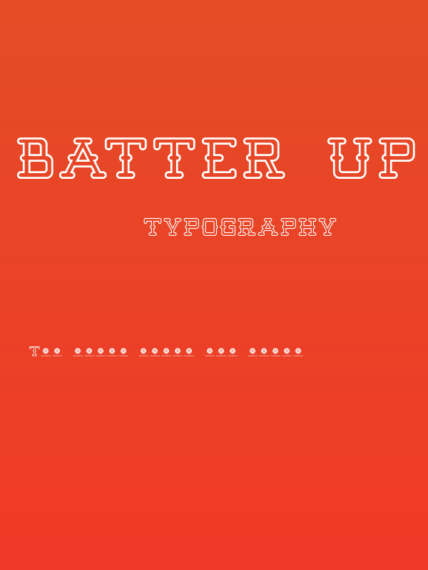 Batter Up Outline Poster