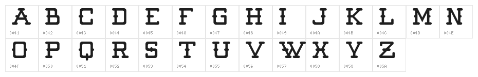 Batter Up Regular Demo Character Map