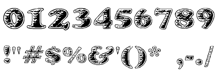Battered Cooper Font OTHER CHARS