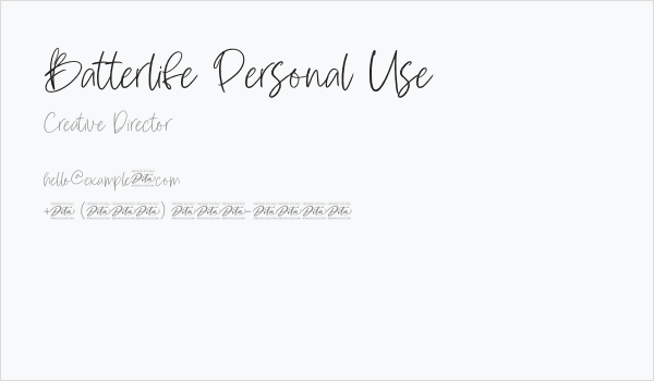 Batterlife Personal Use Business Card