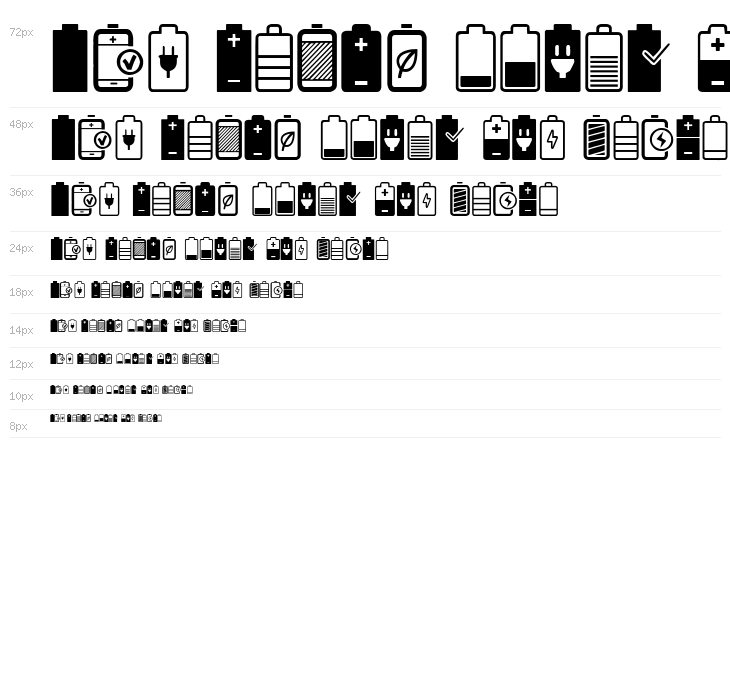 Battery Icons Waterfall