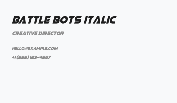 Battle Bots Italic Business Card