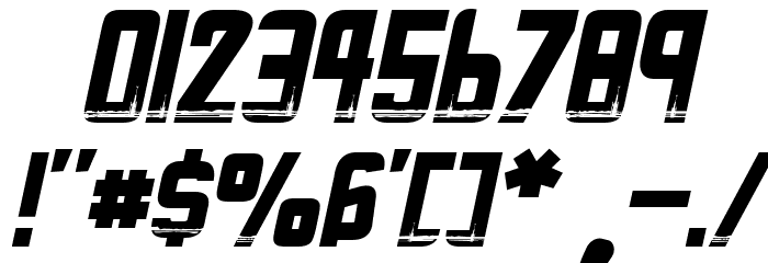 Battle Star Italic Font OTHER CHARS