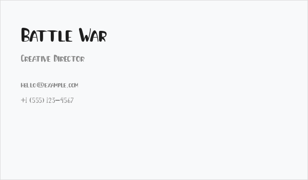 Battle War Business Card