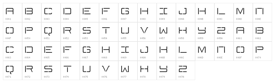 Battlecry Regular Character Map