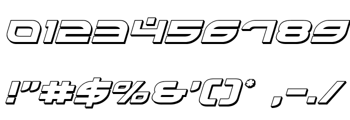 Battlefield 3D Italic Font OTHER CHARS