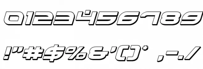 Battlefield 3D Italic Font OTHER CHARS
