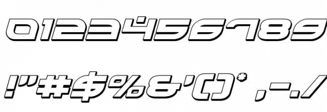 Battlefield 3D Italic Font OTHER CHARS