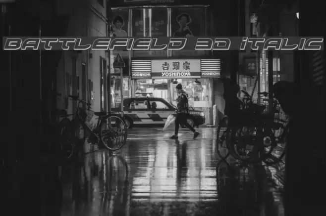 Battlefield 3D Italic Font examples