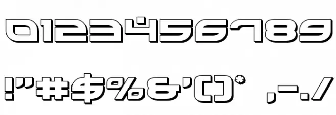 Battlefield 3D Font OTHER CHARS