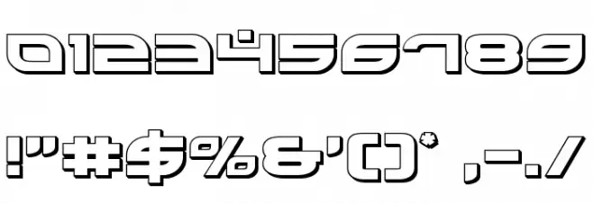 Battlefield 3D Font OTHER CHARS