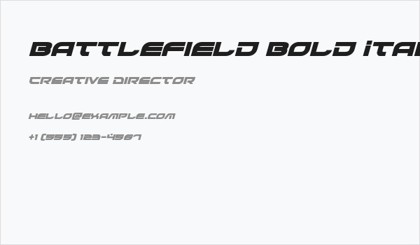 Battlefield Bold Italic Business Card
