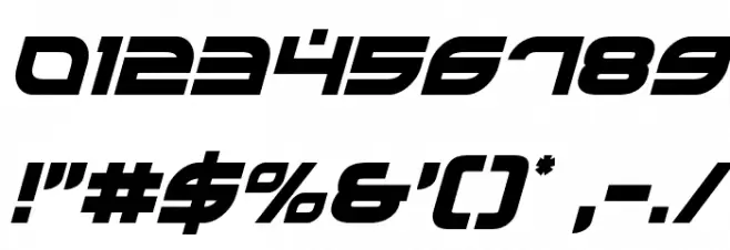 Battlefield Condensed Italic Font OTHER CHARS