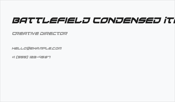 Battlefield Condensed Italic Business Card