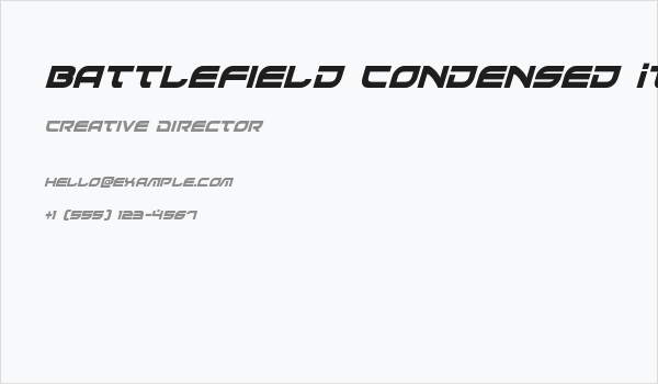 Battlefield Condensed Italic Business Card