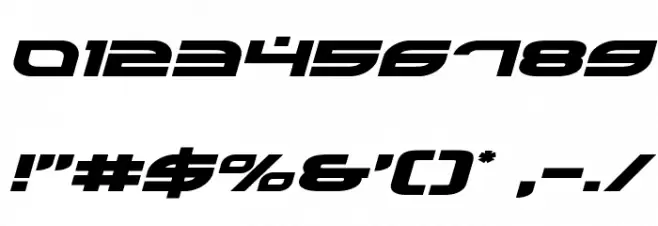 Battlefield Expanded Italic Font OTHER CHARS