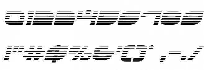 Battlefield Gradient Italic Font OTHER CHARS