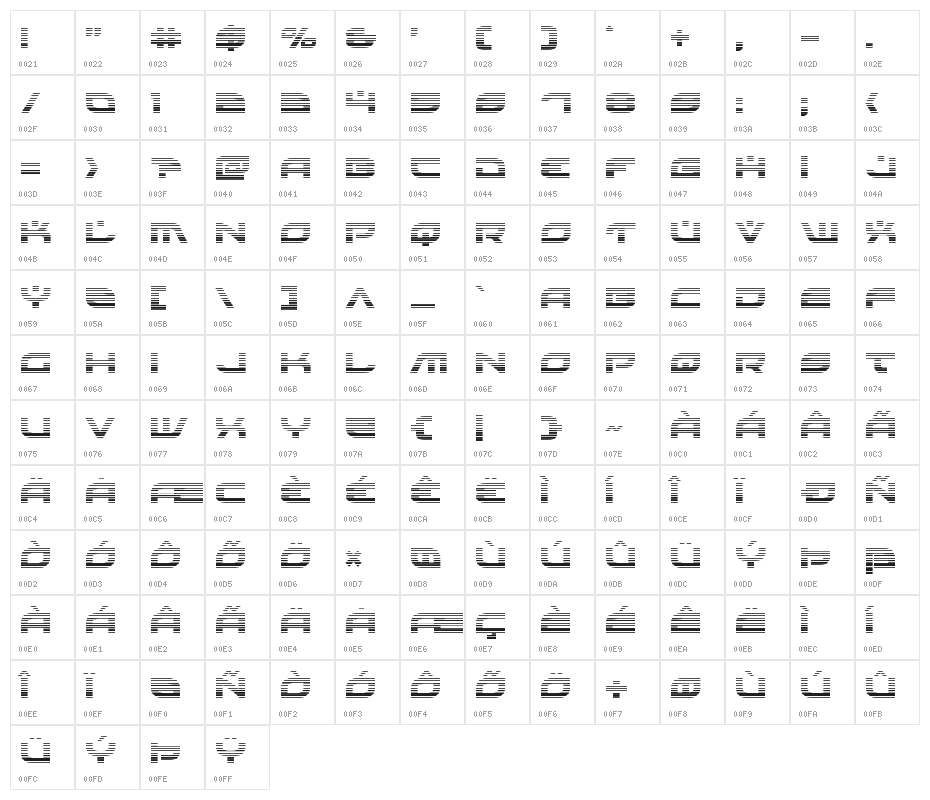 Battlefield Gradient Character Map
