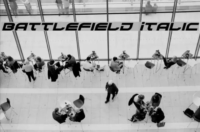 Battlefield Italic Schriftart examples