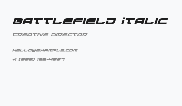 Battlefield Italic Business Card