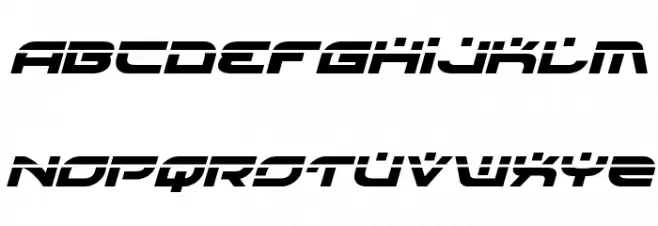 Battlefield Laser Italic Caratteri MAIUSCOLE