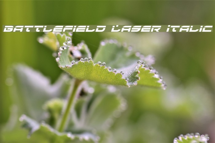 Battlefield Laser Italic Font examples