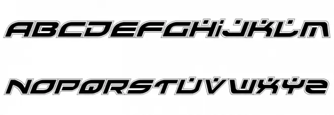 Battlefield Pro Italic Caratteri MAIUSCOLE