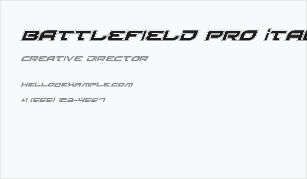 Battlefield Pro Italic Business Card