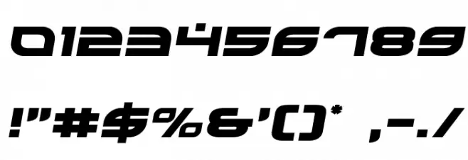 Battlefield Semi-Italic Font OTHER CHARS