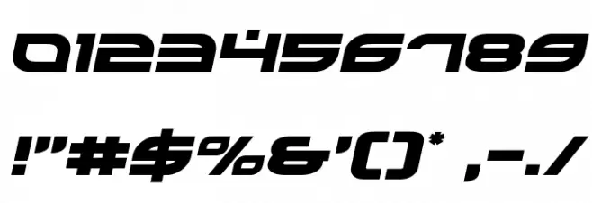 Battlefield Semi-Italic Font OTHER CHARS