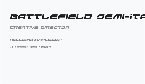 Battlefield Semi-Italic Business Card