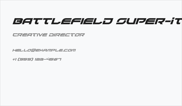 Battlefield Super-Italic Business Card