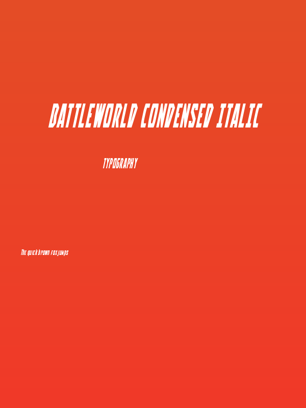 Battleworld Condensed Italic Poster