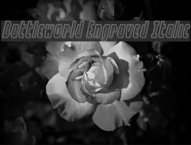 Battleworld Engraved Italic Font examples