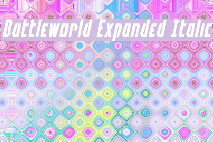 Battleworld Expanded Italic Font examples
