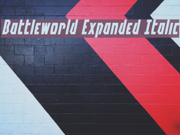 Battleworld Expanded Italic Font examples