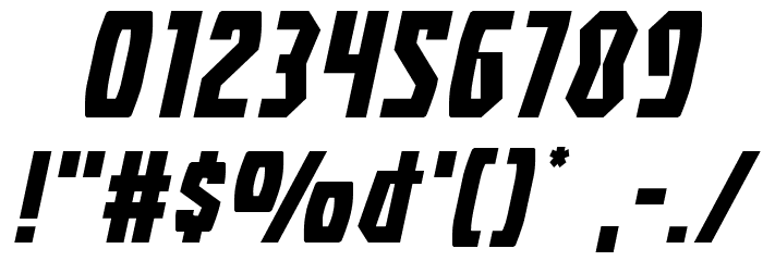 Battleworld Extra-Expanded Italic Font OTHER CHARS