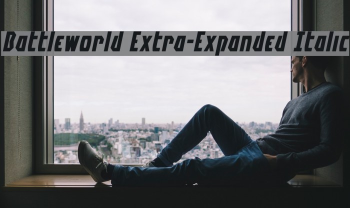 Battleworld Extra-Expanded Italic Font examples