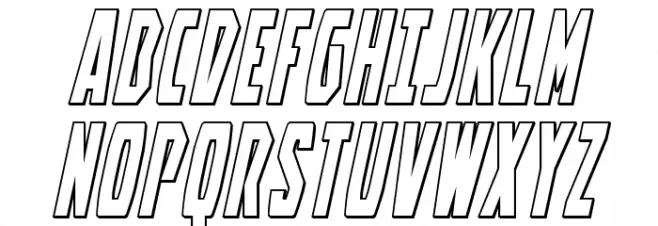 Battleworld Outline Italic Шрифта ВЕРХНИЙ