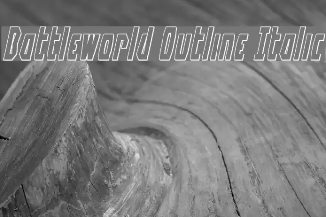 Battleworld Outline Italic Font examples