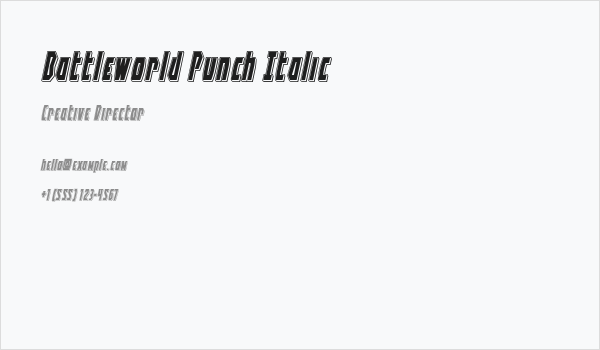 Battleworld Punch Italic Business Card
