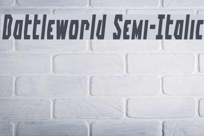 Battleworld Semi-Italic Example 1