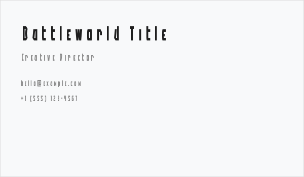 Battleworld Title Business Card