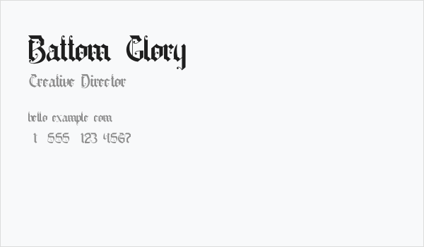 Battom Glory Business Card