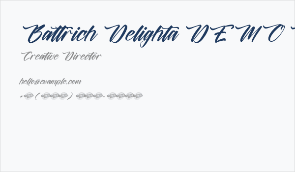 Battrich Delighta DEMO VERSION Italic Business Card