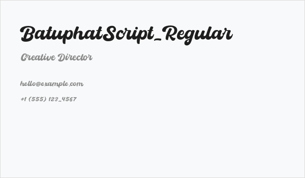 BatuphatScript-Regular Business Card