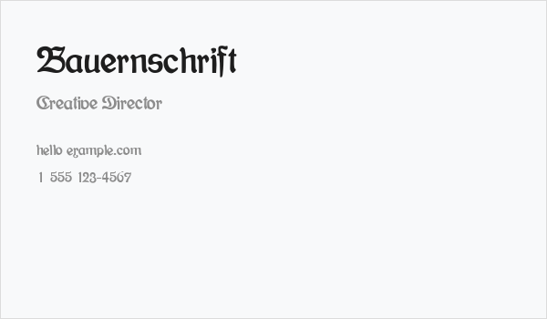 Bauernschrift Business Card