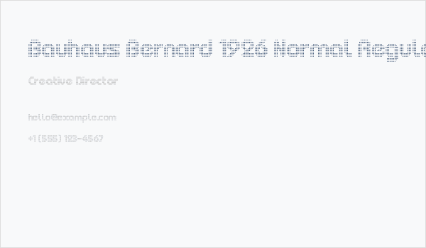 Bauhaus Bernard 1926 Normal Regular Business Card