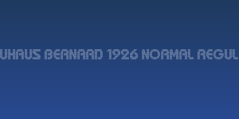 Bauhaus Bernard 1926 Normal Regular Social Header